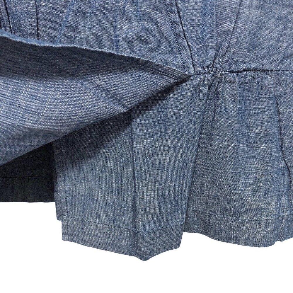 J.Crew Solid Chambray V-Neck Flutter Short Sleeve… - image 8